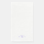 Serviette En Papier Mariage Monogramme simple Lavande (Devant)