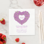 Serviette En Papier Mariage monogramme tulipes violet dessin d'encre d (En situation)