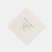 Serviette En Papier Mariage Monogramme vert émeraude (Coin)