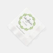 Serviette En Papier Mariage Monogramme vert Napkin (Coin)