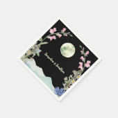 Serviette En Papier Mariage Moon Mountain Fleur sauvage d'aquarelle pe (Coin)