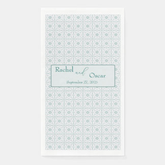 Serviette En Papier Mariage motif bleu pastel