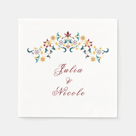 Serviette En Papier Mariage Motif classique complexe de géométrie vint (Devant)