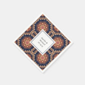 Serviette En Papier Mariage Motif Fleur et Formes Étoiles (Coin)