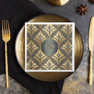 Serviette En Papier Mariage Motif Glam Art Deco ID1033