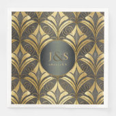 Serviette En Papier Mariage Motif Glam Art Deco ID1033 (Devant)