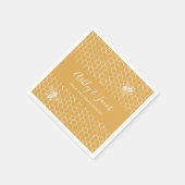 Serviette En Papier Mariage Motif Golden Honeypeb (Coin)
