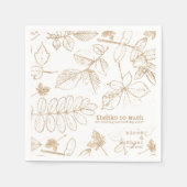Serviette En Papier Mariage Motif Golden Leaf ID655 (Devant)
