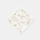 Serviette En Papier Mariage Motif Golden Leaf ID655 (Coin)