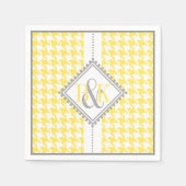Serviette En Papier Mariage motif jaune, blanc (Devant)