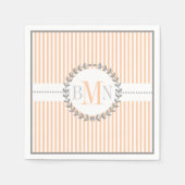 Serviette En Papier Mariage motif rayé blanc (Devant)