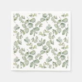 Serviette En Papier Mariage Motif vert Eucalyptus Sage moderne (Devant)