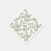 Serviette En Papier Mariage Motif vert Eucalyptus Sage moderne (Coin)