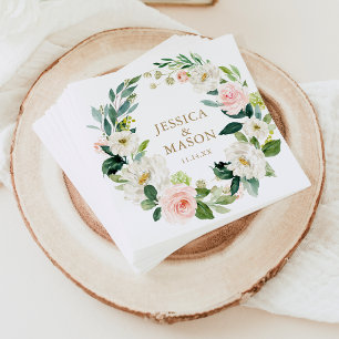 Serviette En Papier Mariage Napkin Blush Cocktail Napkin