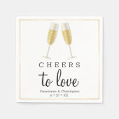 Serviette En Papier Mariage Napkin | Gold Cheers to Love Papier Napkin (Devant)