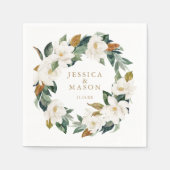 Serviette En Papier Mariage Napkin Green Magnolia Napkin (Devant)