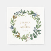 Serviette En Papier Mariage Napkin Greenery Cocktail Napkin (Devant)