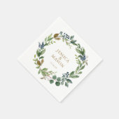 Serviette En Papier Mariage Napkin Greenery Cocktail Napkin (Coin)
