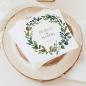 Serviette En Papier Mariage Napkin Greenery Cocktail Napkin