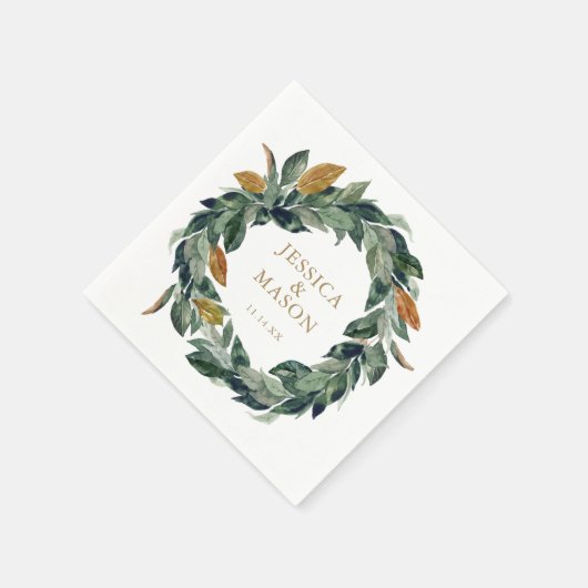 Serviette En Papier Mariage Napkin Greenery Cocktail Napkin (Coin)
