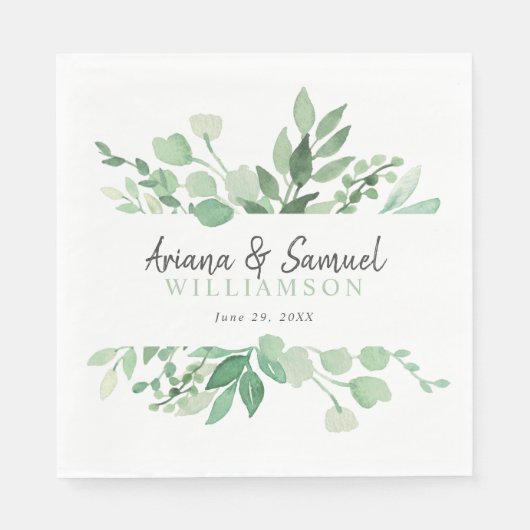 Serviette En Papier Mariage Napkin verdoyant (Devant)
