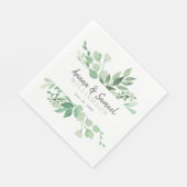 Serviette En Papier Mariage Napkin verdoyant (Coin)