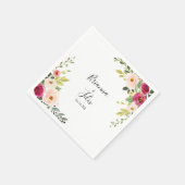 Serviette En Papier Mariage Napkin vert rose rose pâle (Coin)