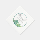 Serviette En Papier Mariage Napkins Aquarelle tropicale Palm Feuille (Coin)