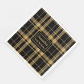 Serviette En Papier Mariage Napkins Black Gold Personnalisé Keepsaké (Coin)