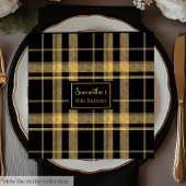 Serviette En Papier Mariage Napkins Black Gold Personnalisé Keepsaké