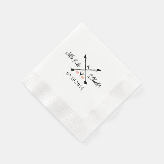 Serviette En Papier Mariage Napkins Cerf et Flèches Papier Napkin (Coin)