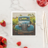 Serviette En Papier Mariage NAPKINS DE VOITURE VINTAGE (En situation)