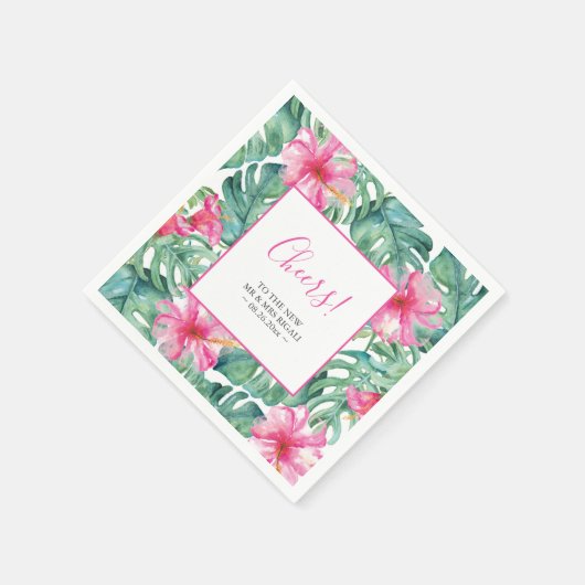 Serviette En Papier Mariage Napkins Destination Tropicale (Coin)