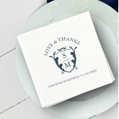 Serviette En Papier Mariage Napkins Modèle Monogramme personnalisé Cre