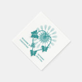 Serviette En Papier Mariage Napkins Papillons Turquoises Coeur (Coin)