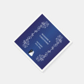 Serviette En Papier Mariage Napkins Royal Bleu Bride Salle (Coin)