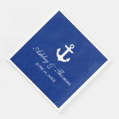 Serviette En Papier Mariage nautique Ancre Bleu D (Coin)
