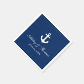Serviette En Papier Mariage nautique Ancre Navy Blue Cocktail (Coin)