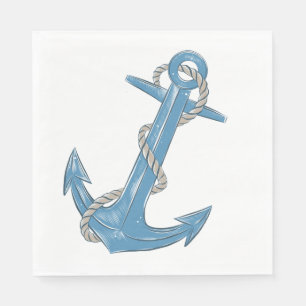 Serviette En Papier Mariage nautique bleu océan de plage de marin