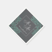 Serviette En Papier Mariage nautique côtier vert et gris (Coin)
