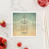 Serviette En Papier mariage nautique d'ancrage (En situation)