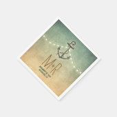 Serviette En Papier mariage nautique d'ancrage (Coin)