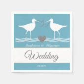 Serviette En Papier Mariage Nautique Duty Blue Sandpiper (Devant)