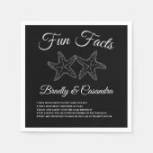 Serviette En Papier Mariage nautique Fun Fun Fun Fact Black and White  (Devant)