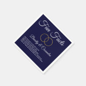 Serviette En Papier Mariage Nautique Marine Bleu et Blanc Fun Facts Na (Coin)