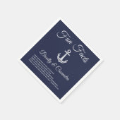 Serviette En Papier Mariage nautique Marine Bleu et Blanc Fun Faits (Coin)