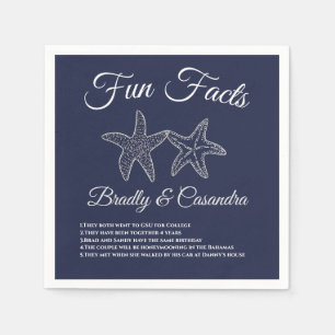 Serviette En Papier Mariage nautique Marine Blue Starfish Fun Faits