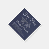Serviette En Papier Mariage nautique Marine Blue Starfish Fun Faits (Coin)