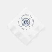 Serviette En Papier Mariage nautique Rose Compass (Coin)