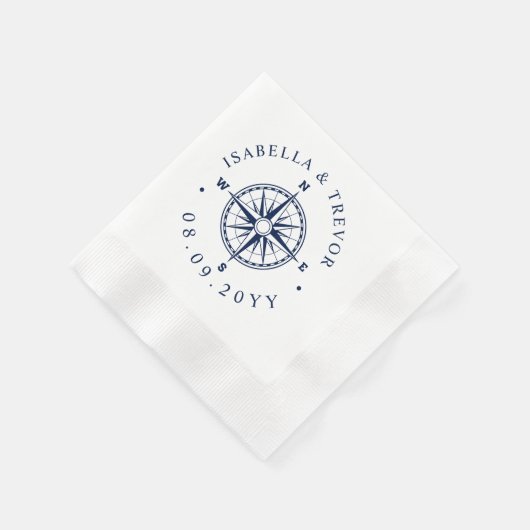 Serviette En Papier Mariage nautique Rose Compass (Coin)
